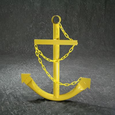 Nautical Anchor - Classic Navy Anchor with Chain (Yellow, 2ft)