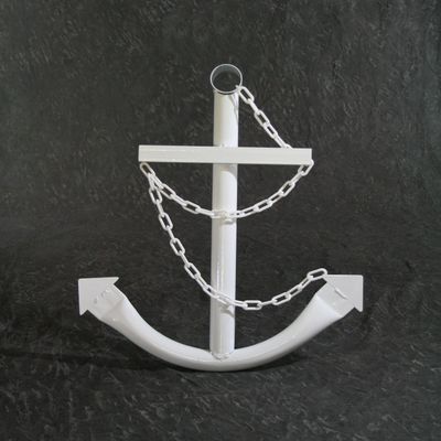 Nautical Anchor - Classic Navy Anchor with Chain (White, 2ft)
