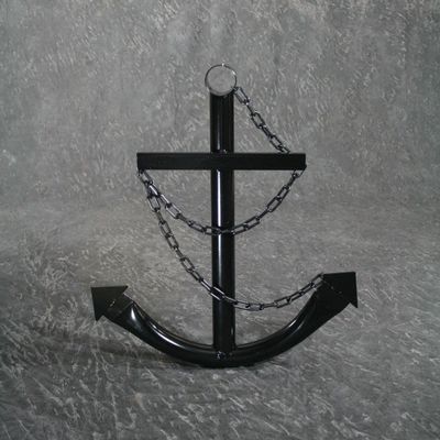 Nautical Anchor - Classic Navy Anchor with Chain (Black, 2ft)