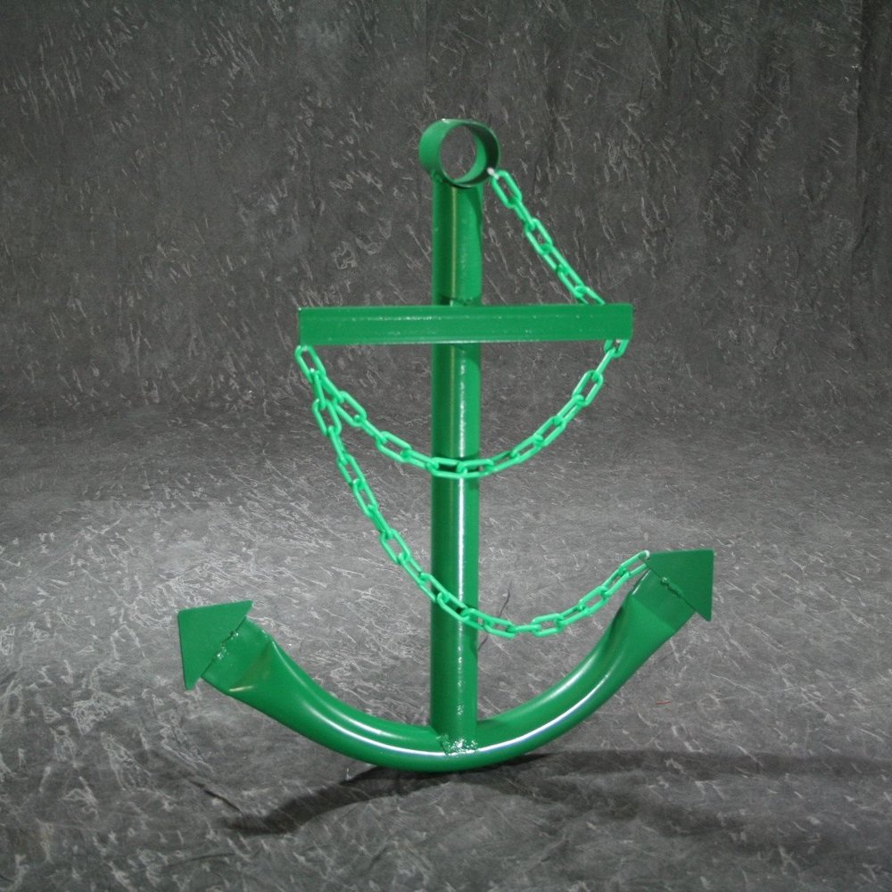 Nautical Anchor - Classic Navy Anchor with Chain (Green, 2ft)
