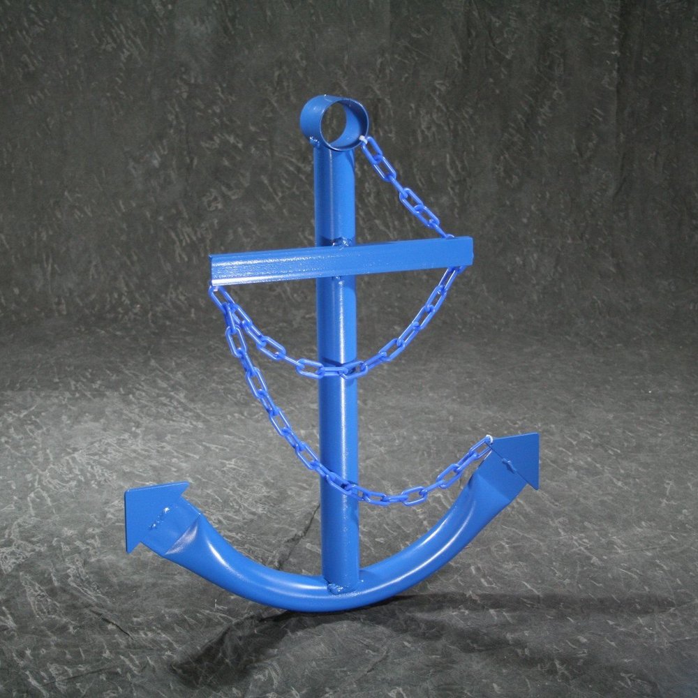 Nautical Anchor - Classic Navy Anchor with Chain (Blue, 6ft)