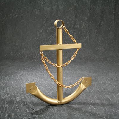 Nautical Anchor - Classic Navy Anchor with Chain (Gold, 2ft)