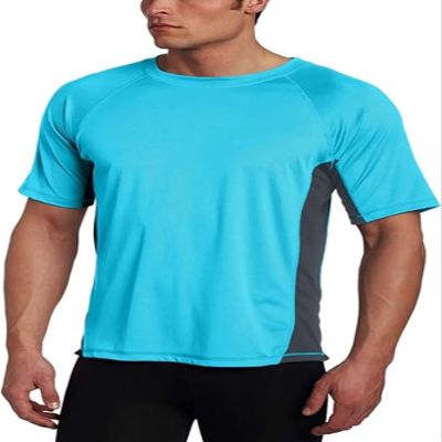 Kanu Surf Mens Swim Shirt with Short Sleeves  UPF 50+ Rash Guard for Men with Quick-Dry Fabric (Small)