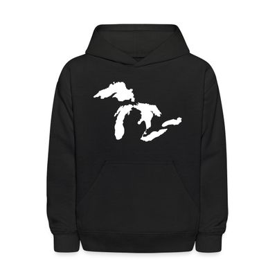 Spreadshirt Michigan Great Lakes Kids' Hoodie, L, black