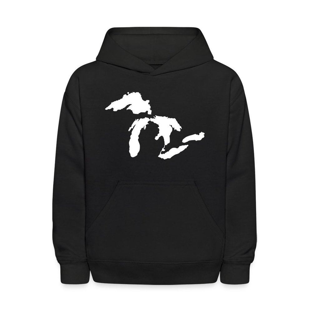 Spreadshirt Michigan Great Lakes Kids' Hoodie, L, black