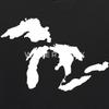 Spreadshirt Michigan Great Lakes Kids' Hoodie, L, black view 2