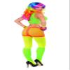 Forum Club Candy Neon Fishnet Costume Shorts, Orange, One Size view 1