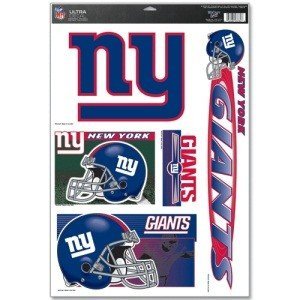 New York Giants Sheet of Ultra Decals 11x17