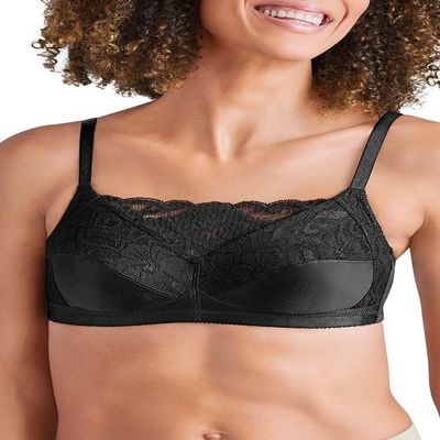 Amoena Womens Isabel Wire-Free Camisole Pocketed High Coverage Mastectomy Bra 2118 Black 40A