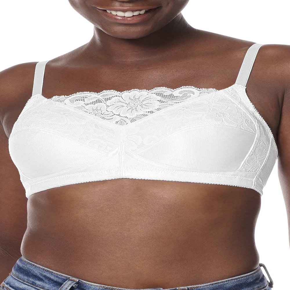 Amoena Womens Isabel Wire-Free Camisole Pocketed High Coverage Mastectomy Bra 2118 White 38AA