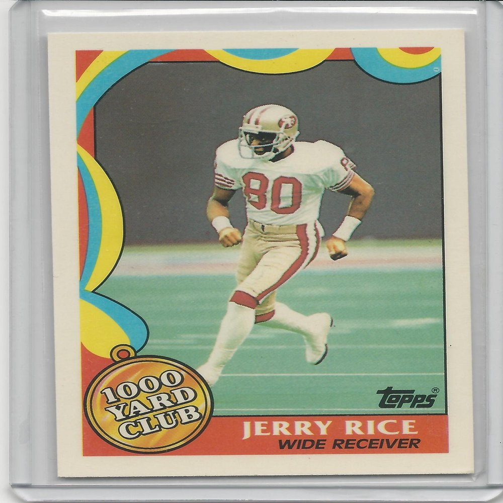 1989 Topps 1000 Yard Club Football Card # 5 Jerry Rice