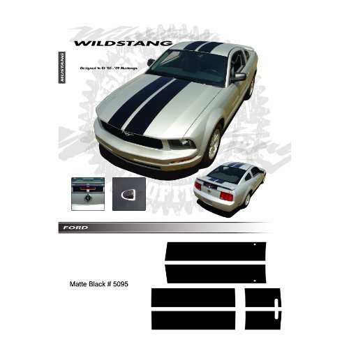 CarBeyondStore Ford Mustang 2005 to 2009 Wildstang Matte Black Body Graphic Kit