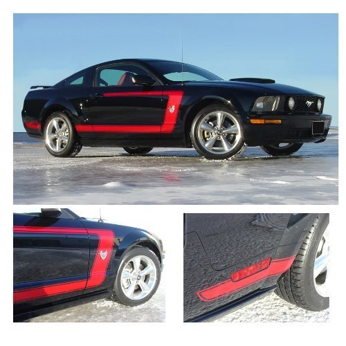 CarBeyondStore Ford Mustang 2005 to 2009 Boss Style Matte Black Side Graphic Kit