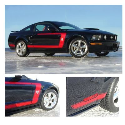 CarBeyondStore Ford Mustang 2005 to 2009 Boss Style Bright Yellow Side Graphic Kit