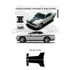CarBeyondStore Dodge Challenger 2010 to 2011 Matte Black Hood Stripes Graphic Kit view 1
