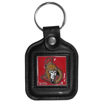 NHL Siskiyou Sports Fan Shop Ottawa Senators Square Leather Key Chain One Size Black