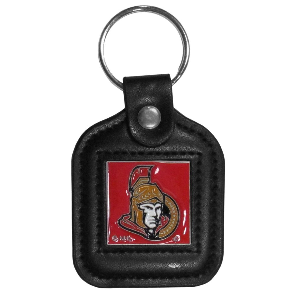 NHL Siskiyou Sports Fan Shop Ottawa Senators Square Leather Key Chain One Size Black