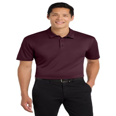Port Authority Silk Touch Performance Polo Shirt, Maroon, M