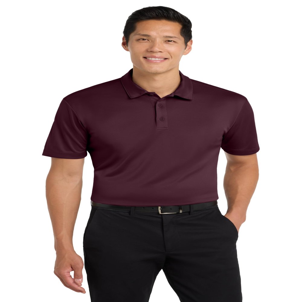 Port Authority Silk Touch Performance Polo Shirt, Maroon, M