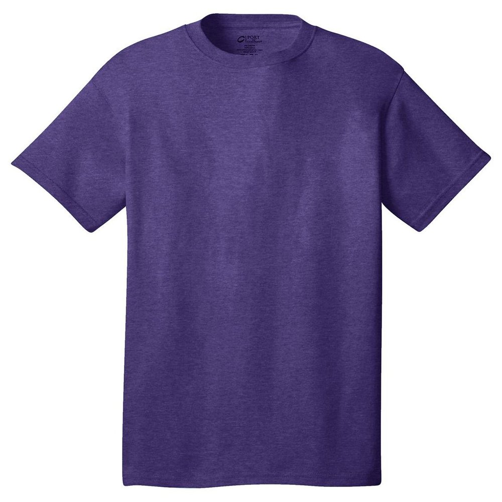 Port and Company PC54 Adult's 54-oz 100% Cotton T-Shirt Heather Purple X-Large