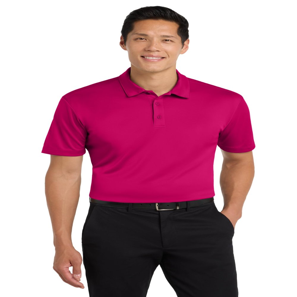 Port Authority Silk Touch Performance Polo Shirt, Pink Raspberry, XL