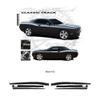 CarBeyondStore, Compatible with - Dodge Challenger 2011 up Gloss Black Track Style Side Stripes Graphic Kit view 1