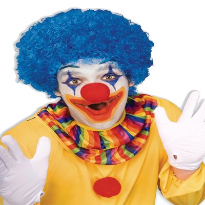 Forum Novelties Adult Afro/Clown Wig, Blue, One Size