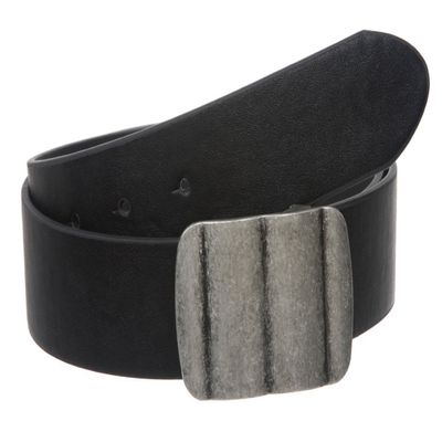 1 1/2" Clamp On Rectangular Buckle with Free Belt Strap Size: M-34 Color: Black