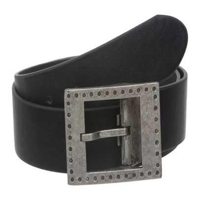 1 1/2" Clamp On Rectangular Single Prong Buckle with Free Belt Strap Size: S-31" Color: Black
