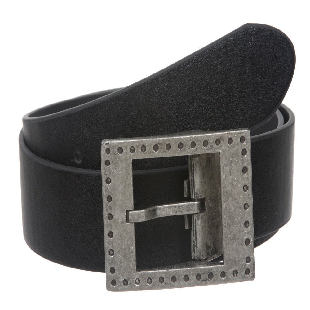 1 1/2" Clamp On Rectangular Single Prong Buckle with Free Belt Strap Size: S-31" Color: Black