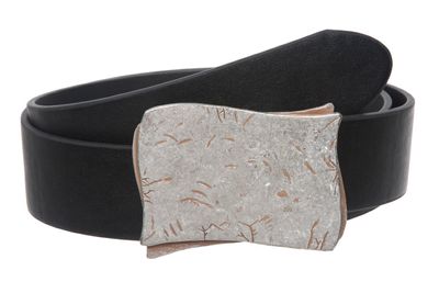 1 1/2" Clamp On Rectangular Buckle with Free Belt Strap Size: S-31 Color: Black