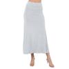 Azules Maxi Skirt for Women, Soft Stretchy Rayon Fold Over High Waist Flowy Trendy Dressy Boho Long Skirts for Women, Perfect for Any Day and Occasions (Petite & Plus Size) - Heather Gray, Medium