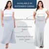 Azules Maxi Skirt for Women, Soft Stretchy Rayon Fold Over High Waist Flowy Trendy Dressy Boho Long Skirts for Women, Perfect for Any Day and Occasions (Petite & Plus Size) - Heather Gray, Medium view 4