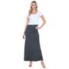 Azules Maxi Skirt for Women, Soft Stretchy Rayon Fold Over High Waist Flowy Trendy Dressy Boho Long Skirts for Women, Perfect for Any Day and Occasions (Petite & Plus Size) - Charcoal, Medium view 2