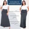 Azules Maxi Skirt for Women, Soft Stretchy Rayon Fold Over High Waist Flowy Trendy Dressy Boho Long Skirts for Women, Perfect for Any Day and Occasions (Petite & Plus Size) - Charcoal, Medium view 4