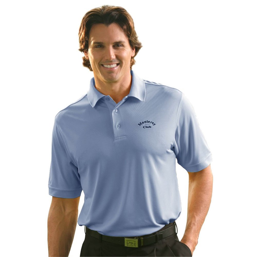 Monterey Club Men's Signature Pique Solid Polo Shirt #1050 (Periwinkle, 3X-Large)