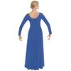 EUROTARD Womens 13524 Long Sleeve Worship Praise Liturgical Full Dance Dress (Royal, 3X) view 2