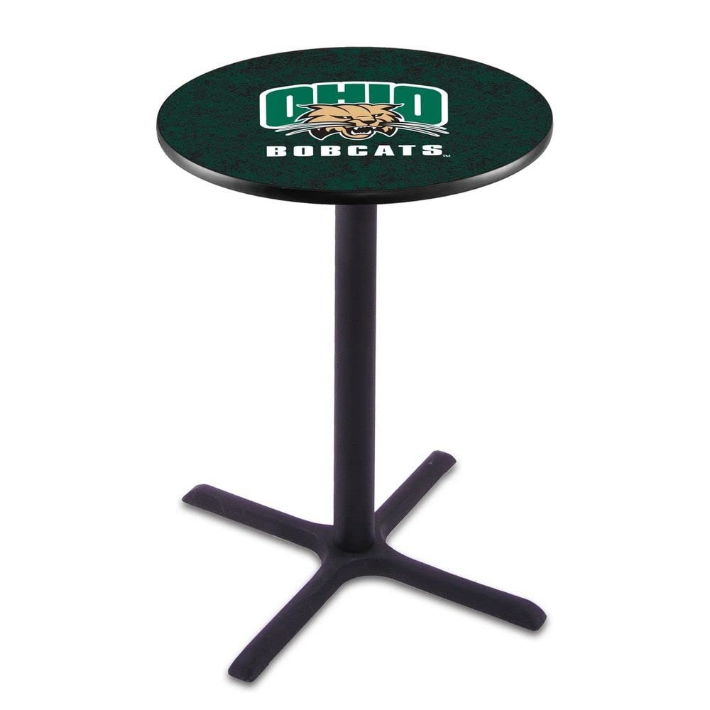 Holland Bar Stool Co. L211-36" Black Wrinkle Ohio University Pub Table with 36" Dia. top
