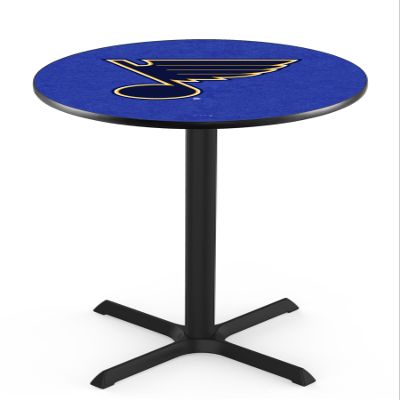 Holland Bar Stool Co. L211-36" Black Wrinkle St Louis Blues Pub Table with 36" Dia. top