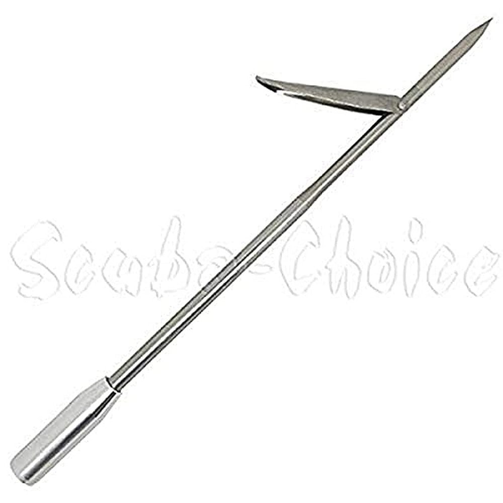 Scuba Choice 12" Stainless Steel Pole Spear Tip 8mm Female Single Barb Head  Durable Replacement Spearfishing Tip for Cold Water & Ice Fishing (Thread Diameter: 14.2mm, line: 1.25mm)