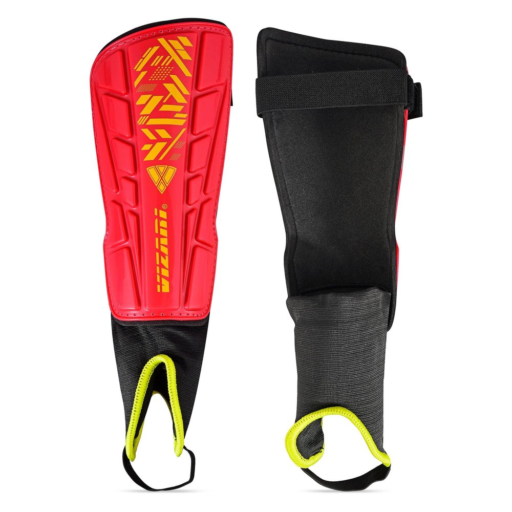 Vizari Malaga Soccer Shin Guards for Kids | Soccer Gear for Boys Girls | Protective Soccer Equipment | Adjustable Straps- Red, XS Size