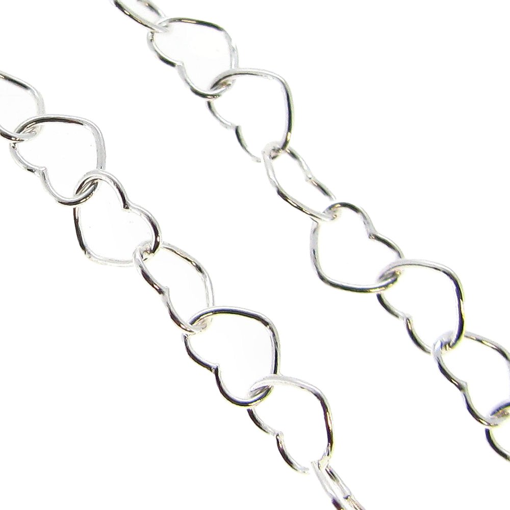 Dreambell 12 inches .925 Sterling Silver 5mm Heart Link Chain Bead/Findings