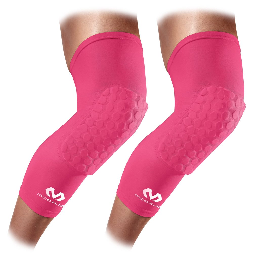 McDavid Hex Knee Compression Sleeves, Pull-On Padded Protection, Moisture Wicking (1 Pair) ADULT- XLarge