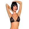 BodyZone Women's Lace Tri Top Underwear, Black, One Size view 1