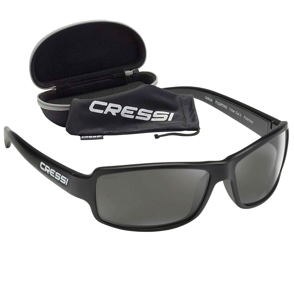 CRESSI Ninja Floating Sunglasses, Black, Smoked Lens