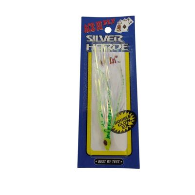 Silver Horde 1670030342 Ace Hi Needlefish Fly Ultra-Violet Green Spatter Back, Multi, One Size