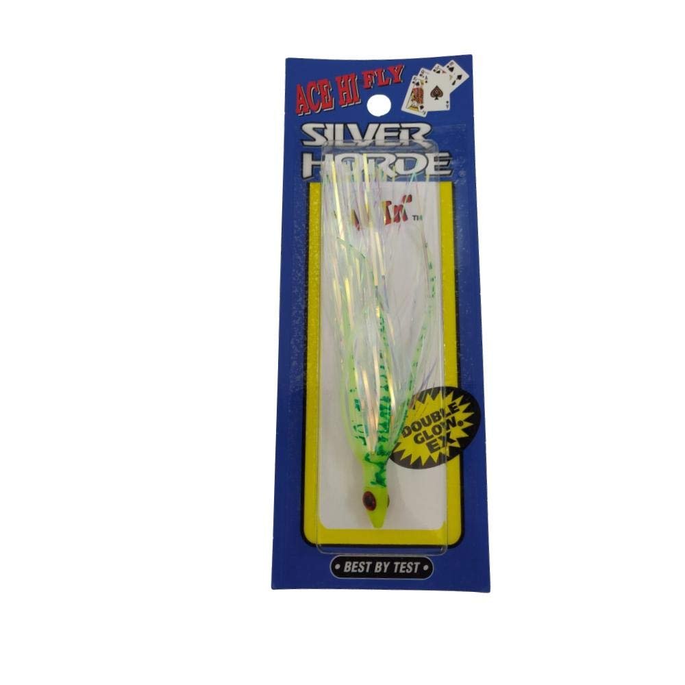 Silver Horde 1670030342 Ace Hi Needlefish Fly Ultra-Violet Green Spatter Back, Multi, One Size