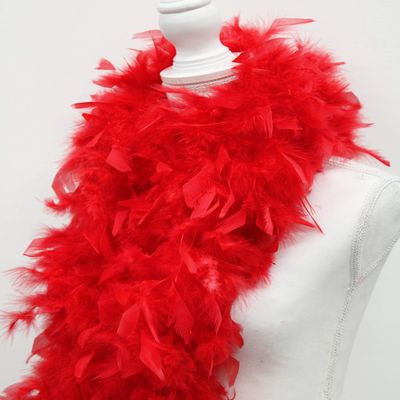 80 Gram Chandelle Feather Boa - RED 2 Yards