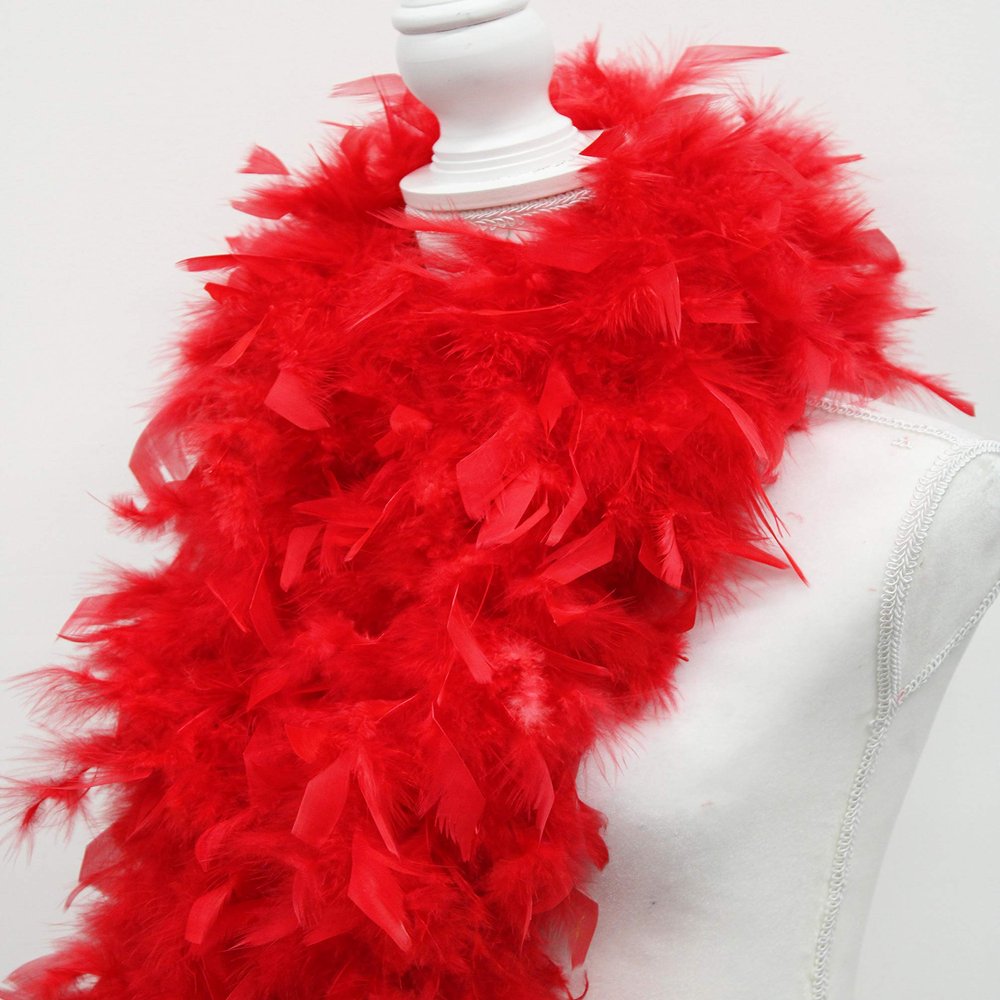 80 Gram Chandelle Feather Boa - RED 2 Yards
