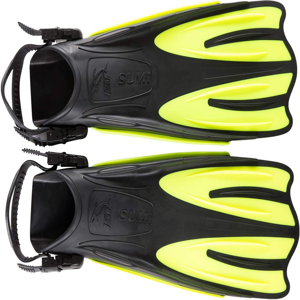 IST FP01 Sumi Open Heel Fins (Neon Yellow, Small)